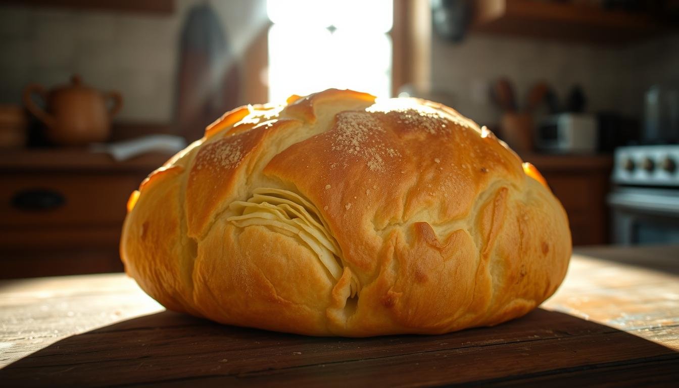 Freshly Baked Cabbage Bread with Tender Chicken