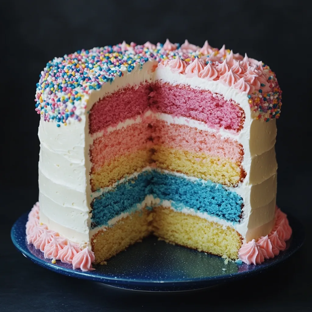 Gender reveal cake ready to reveal the baby's gender
